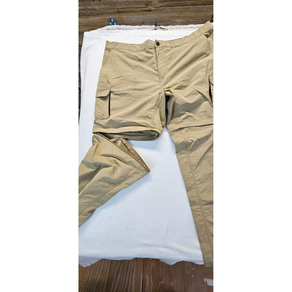 Magellan Outdoors Fish Gear Convertible Cargo Pants Tan Khaki Mens 2XL Outdoor